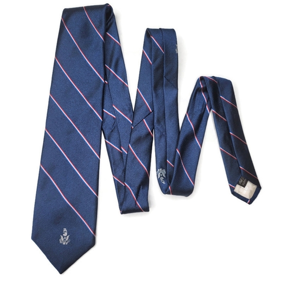 Givenchy monsieur striped silk tie red and navy - Picture 3 of 7
